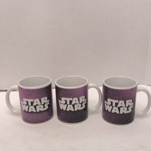 STAR WARS COLLECTIBLE MUG CUP GALERIE Set Of 3 Purple and White